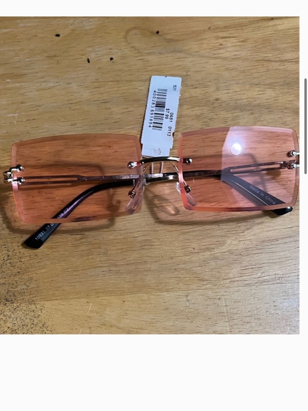 Rue 21 Pink Rimless Glasses